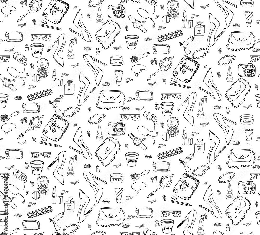Seamless pattern. The picture is made in black and white. Seamless pattern. The picture is made in black and white.