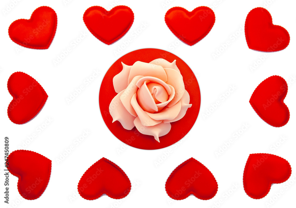 Fototapeta premium Rose & hearts 1