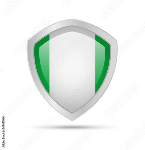 Free Download Shield with Nigeria flag on white background. - GFXLoad