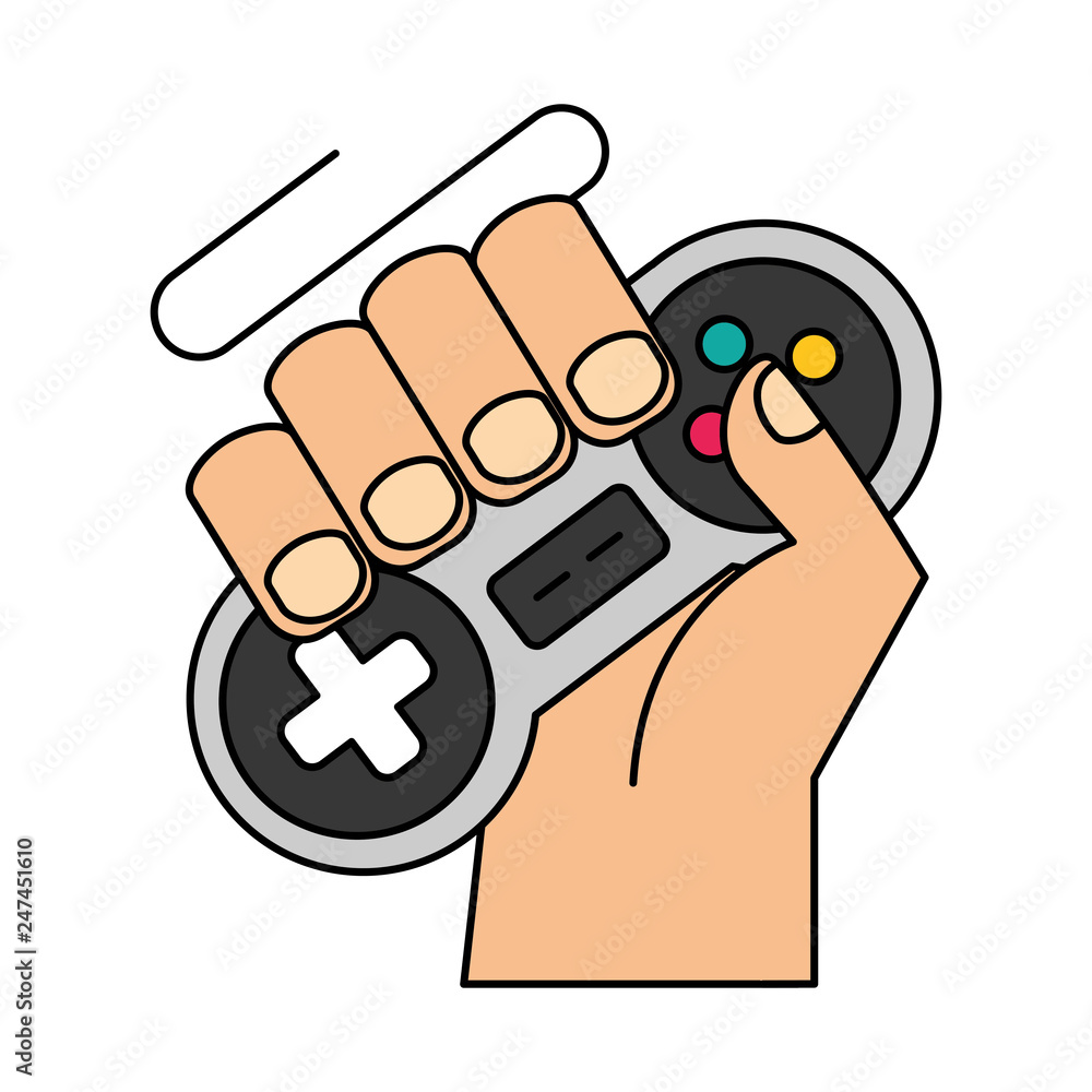 hand with controller video game hand with controller video game