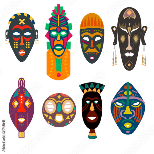 Set of African tribal masks