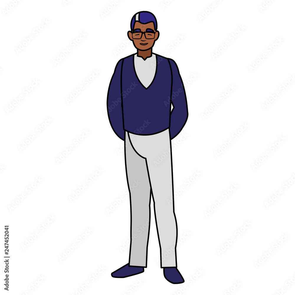 young man black avatar character