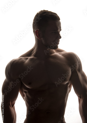 Silhouette of a bodybuilder
