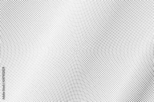 Faded micro dotted halftone with subtle gradient. Black and white vector texture. Vintage effect graphic decor