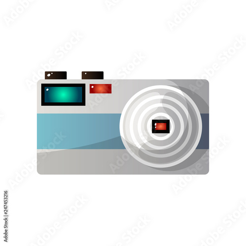 Modern Metal Style Digital Photo Camera Vector Illustration