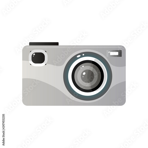 Metal Style Digital Photo Camera Vector Illustration