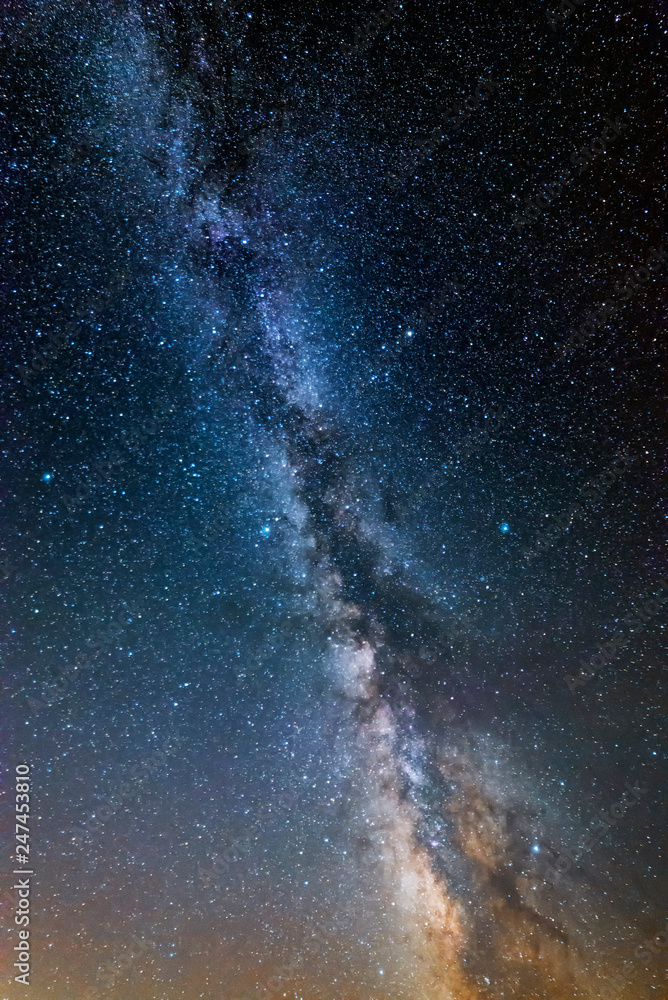 Beautiful starry sky. Milky way galaxy. 