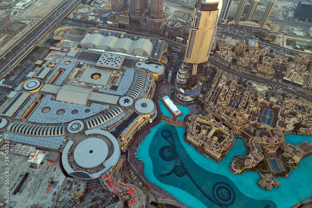 Aerial view The Dubai Malli city United Arab Emirates