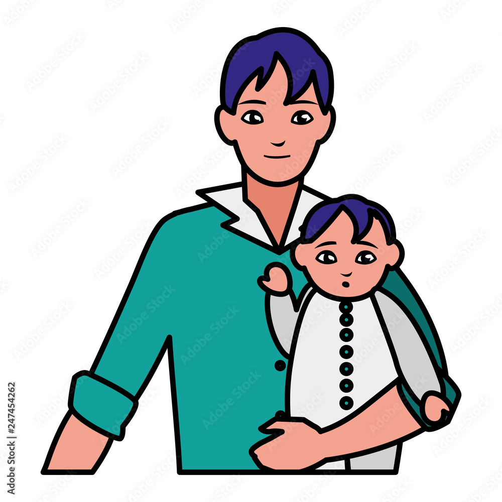 father with baby son characters father with baby son characters