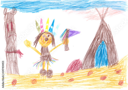 Indianer spielen wild und frei - Kinderbild