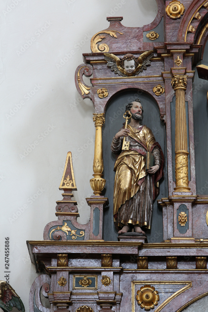 Fototapeta premium Saint Peter the Apostle, Basilica of St. Vitus in Ellwangen, Germany