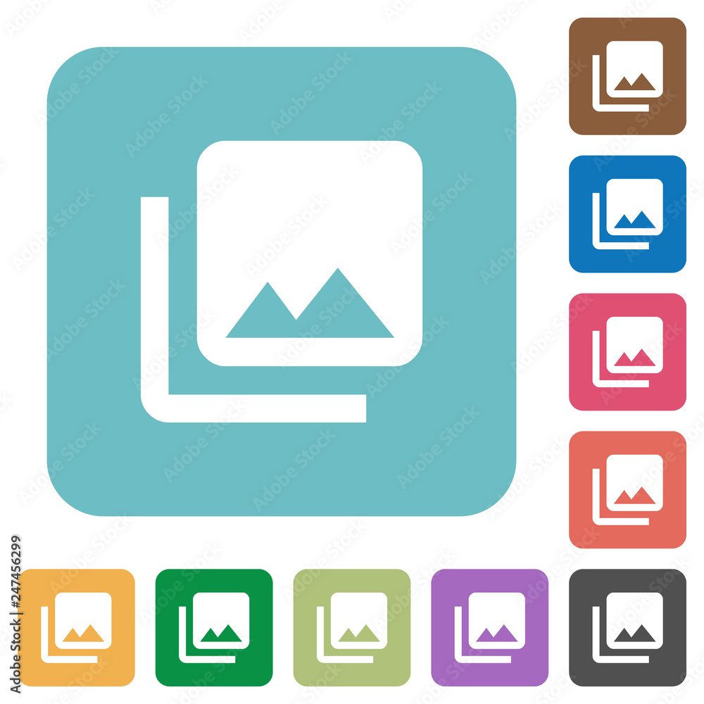 Photo library rounded square flat icons