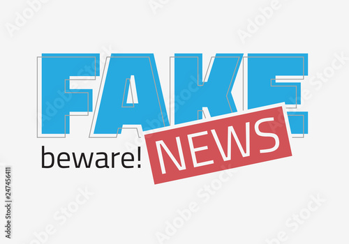 Fake News Typographic Design On A White Background Vector Media