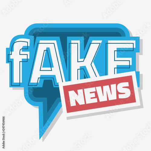 Fake News Typographic Design With Speech Bubble Balloon On A White Background Vector Media