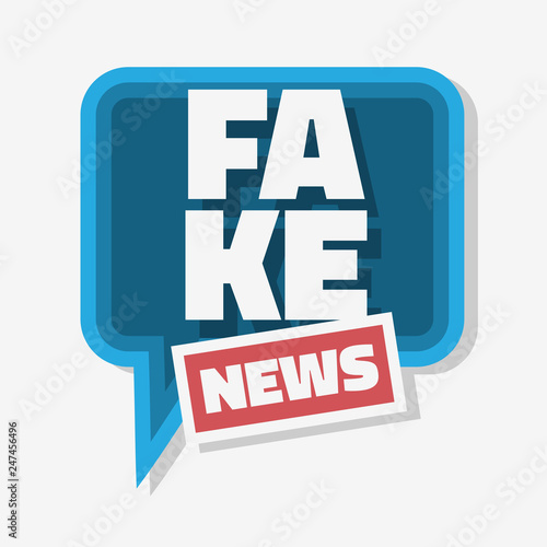 Fake News Typographic Design With Speech Bubble Balloon On A White Background Vector Media