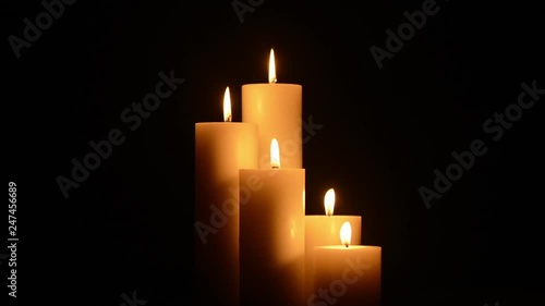 Candles on Dark Background for Thanksgiving, Valentines Day, Happy Birthday, Memorials, Festive, Christmas and Romance