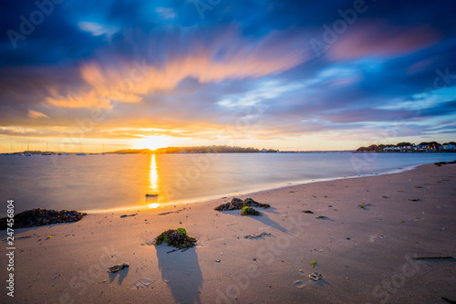 Billede på lærred Sunset over Poole Harbour and Brownsea Island