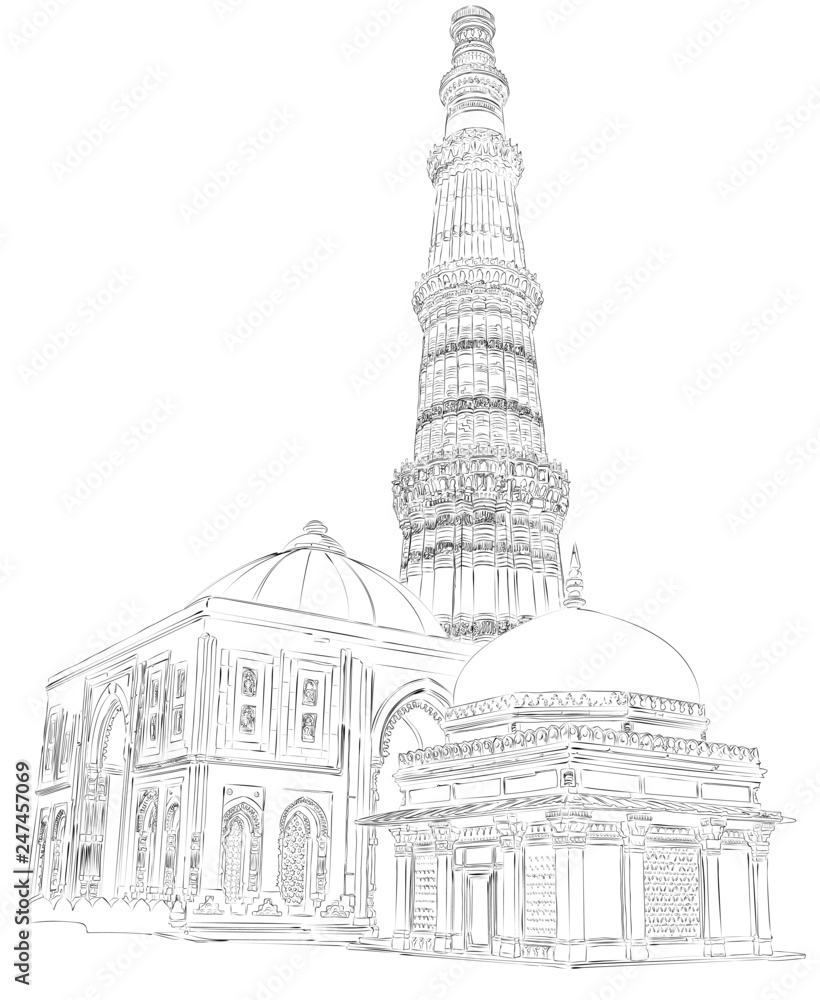 How to draw qutub minar : u/tanyagaria-saigonsouth.com.vn