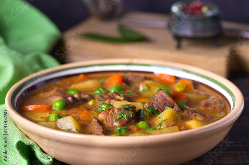 Traditional Irish lamb stew with vegetables