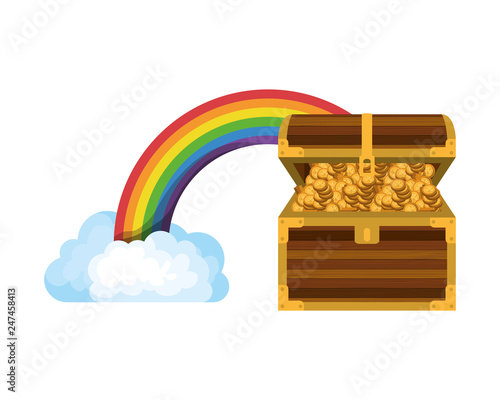 leprechaun hat with coins isolated icon