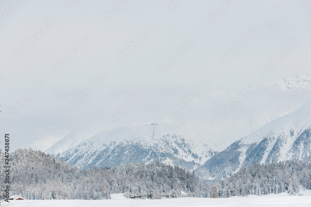 St. Moritz, Muottas Muragl, St. Moritzersee, Winter, Wintersport, Oberengadin, Alpen, Graubünden, Schweiz