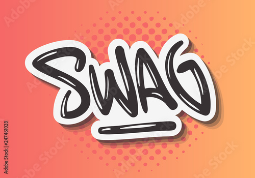 Swag Label Sign Logo Hand Drawn Brush Lettering Calligraphy Type Design Graffiti Tag Style Vector Graphic