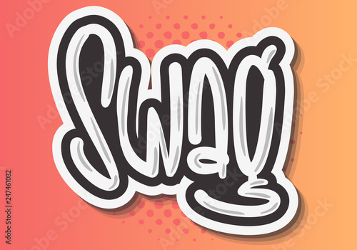 Swag Label Sign Logo Hand Drawn Brush Lettering Calligraphy Type Design Graffiti Tag Style Vector Graphic
