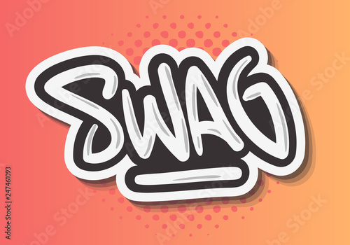 Swag Label Sign Logo Hand Drawn Brush Lettering Calligraphy Type Design Graffiti Tag Style Vector Graphic