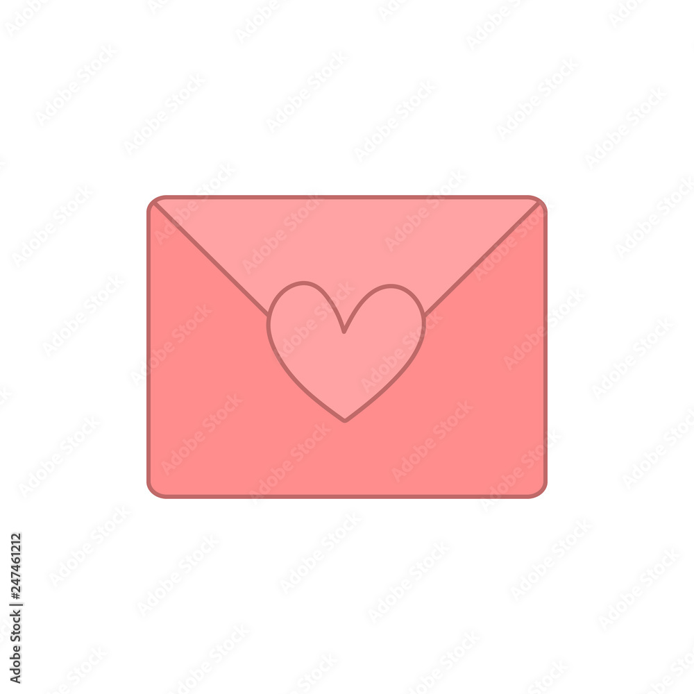 closed envelope with pink heart shape. vector design illustration closed envelope with pink heart shape. vector design illustration