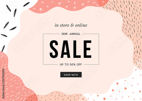 Sale banner template design. Vector illustration.