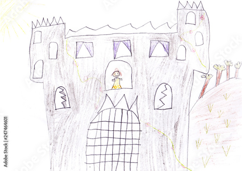 Prinzessin Lea in der großen Burg - Kinderzeichnung