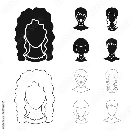 Vector design of professional and photo icon. Set of professional and profile stock symbol for web.