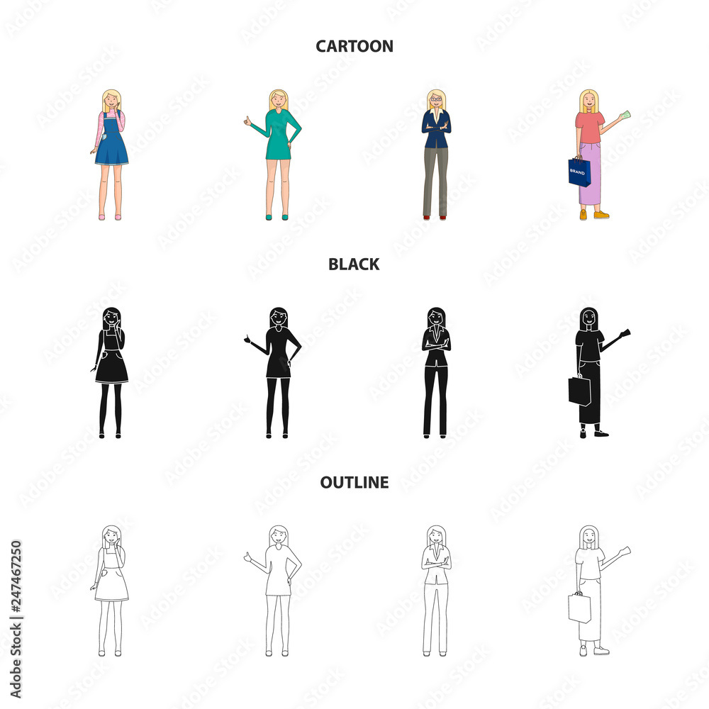 Vector design of posture and mood sign. Collection of posture and female stock vector illustration. Vector design of posture and mood sign. Collection of posture and female stock vector illustration.