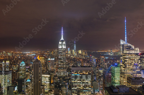 Beautiful skyline of Midtown Manhattan from Top of the Rock  - New York  USA