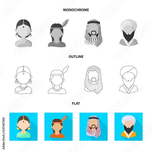 Isolated object of imitator and resident sign. Collection of imitator and culture stock symbol for web.
