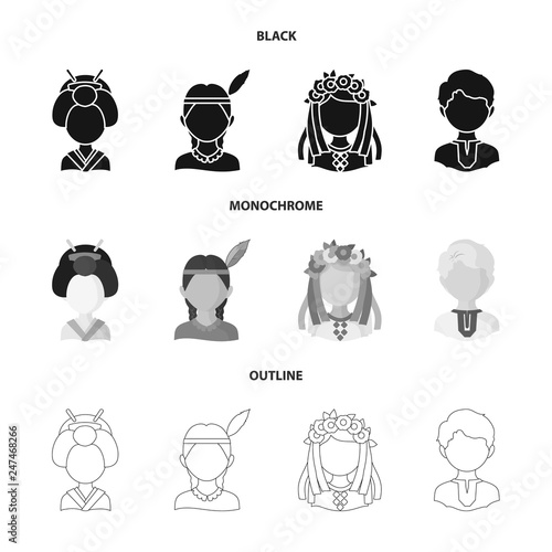 Vector design of imitator and resident logo. Collection of imitator and culture stock symbol for web.