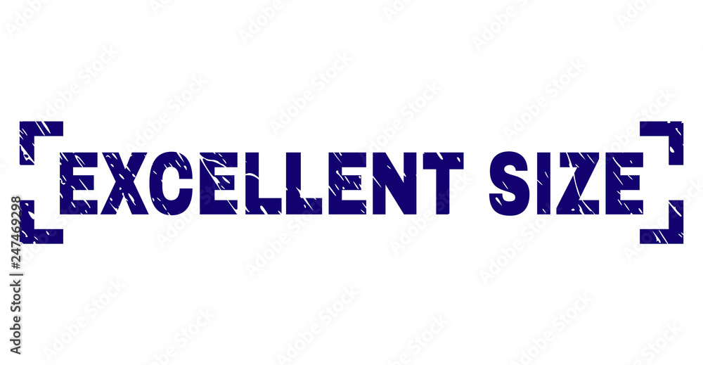EXCELLENT SIZE text seal print with corroded effect. Text caption is placed inside corners. Blue vector rubber print of EXCELLENT SIZE with corroded texture. EXCELLENT SIZE text seal print with corroded effect. Text caption is placed inside corners. Blue vector rubber print of EXCELLENT SIZE with corroded texture.