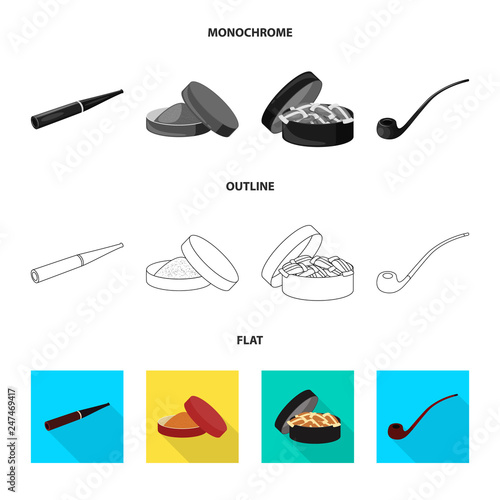 Vector illustration of refuse and stop sign. Set of refuse and habit vector icon for stock.