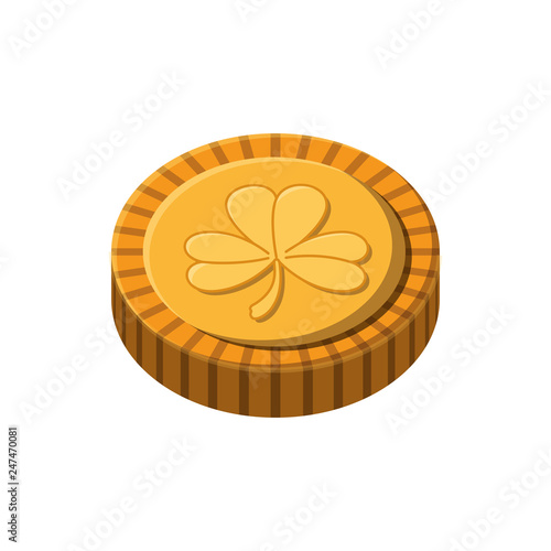 leprechaun hat with coins isolated icon