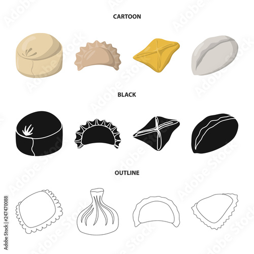 Vector design of products  and cooking symbol. Set of products  and appetizer stock vector illustration.