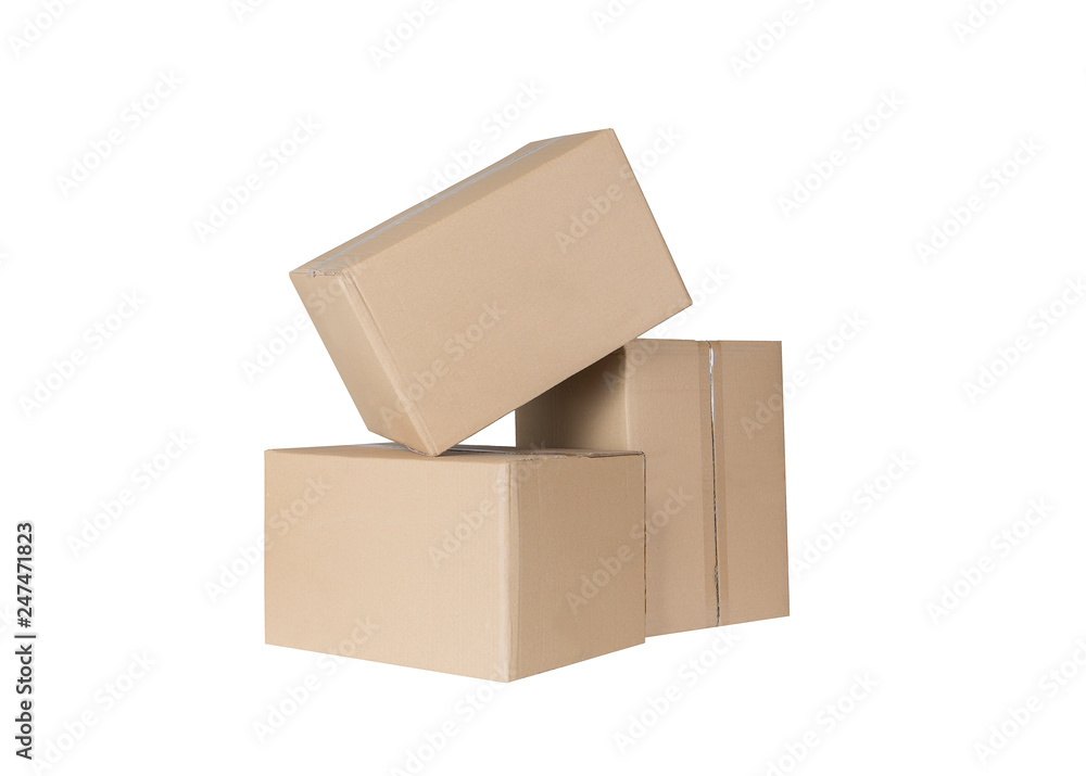 isolated three carton box isolated three carton box