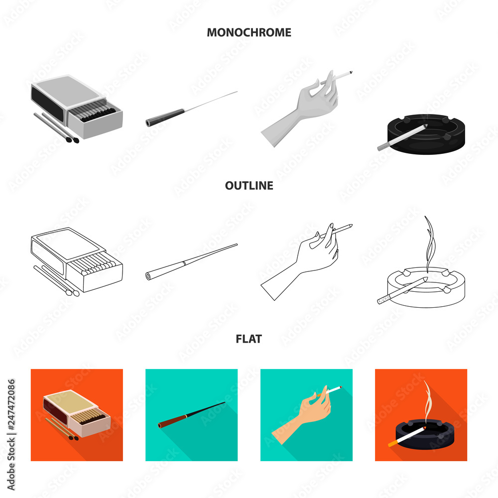 Isolated object of refuse and stop symbol. Collection of refuse and habit vector icon for stock. Isolated object of refuse and stop symbol. Collection of refuse and habit vector icon for stock.