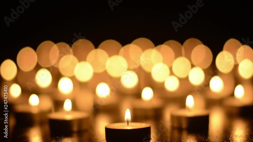 Candles on Dark Background for Thanksgiving, Valentines Day, Happy Birthday, Memorials, Festive, Christmas and Romance