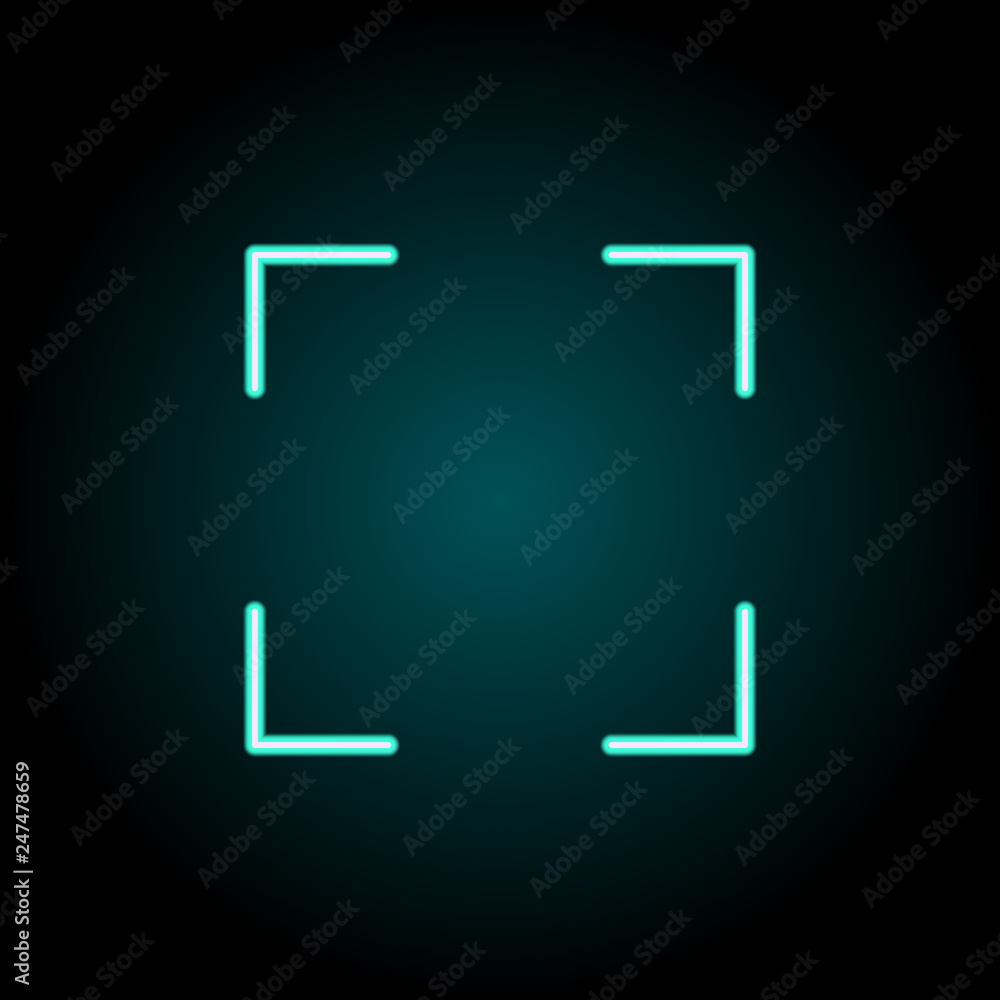 Focus sign icon. Elements of Image in neon style icons. Simple icon for websites, web design, mobile app, info graphics