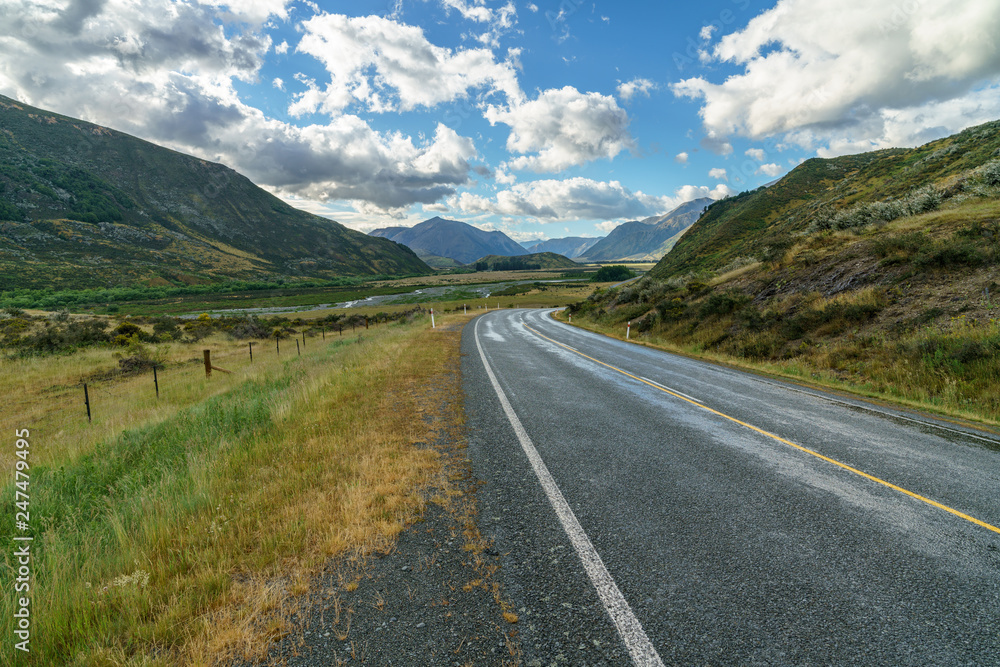 on the road in the mountains, arthurs pass, new zealand 5