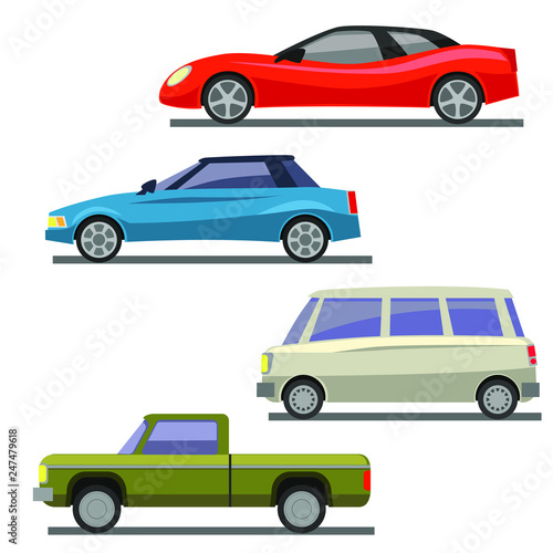 Set of retro cars