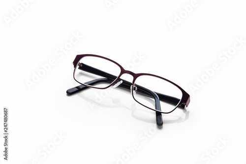 red glasses isolated on white background