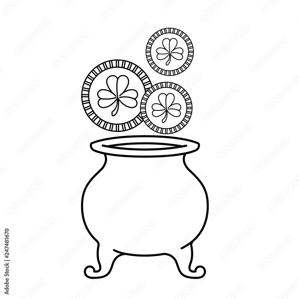 leprechaun cauldron isolated icon leprechaun cauldron isolated icon