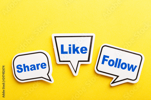 Like Speech Bubble Isolated On Yellow Background