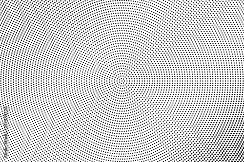 Black and white halftone vector texture. Round dotted gradient. Frequent dotwork surface for vintage effect.